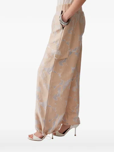 Liu •jo Jacquard Side-pocket Trousers In Multi