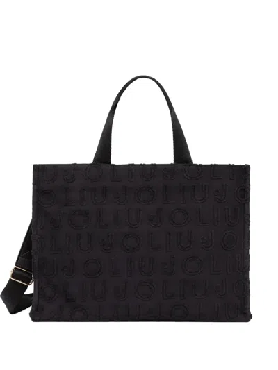 Liu •jo Jacquard Tote Bag In Black