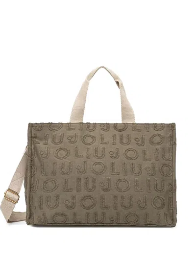Liu •jo Jacquard Tote Bag In Green