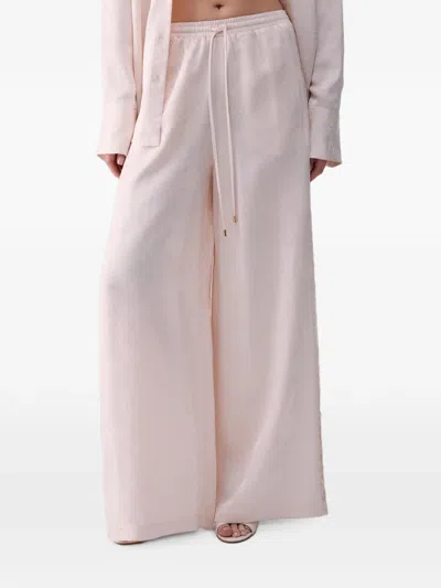 Liu •jo Jacquard Trousers With Valencienne Lace In Pink