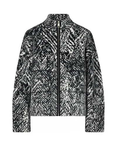 Liu •jo Liu Jo Jacquard Zip Front Jacket In Black