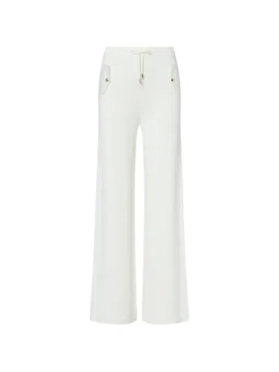 Liu •jo Jacquard-knit Trousers In White