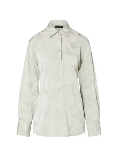 Liu •jo Jacquard-shirt With Jewel Embroidery In Gray