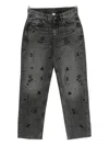 Liu •jo Jeweled Straight Leg Trousers In Black
