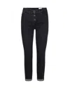 Liu •jo Skinny Jeans With Cuffs In Dark Gray In Black