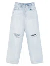 Liu •jo Liu Jo High-waisted Wide-leg Jeans With Distressed Detailing In Blue