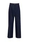Liu •jo Liu Jo Wide-leg Denim Jeans With Belted Waist And Decorative Stitch In Blue