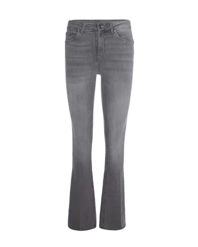Liu •jo Jeans Flare A Vita Alta Grigio In Gray