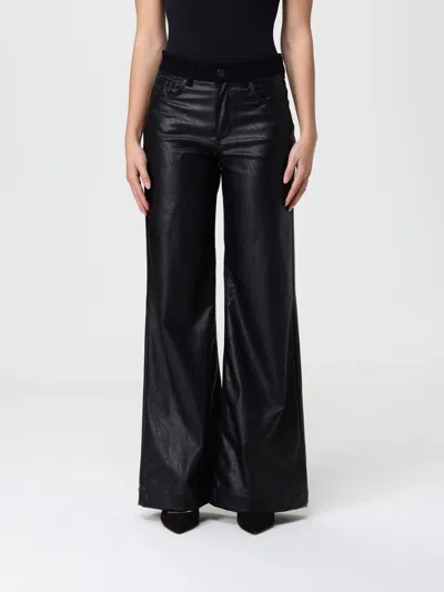 Liu •jo Wide Leg Faux Leather Trousers With Pockets In Black