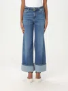 Liu •jo Wide Cuffs Denim Jeans Trousers With 5 Pockets In Blau