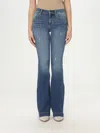 Liu •jo Flared Jeans With Rhinestones In Denim