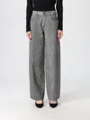 Liu •jo Wide-leg Gray Trousers With Subtle Leopard Print In Gray