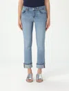 Liu •jo Liu Jo Long Blue Jeans With Rolled-up Cuffs In Navy