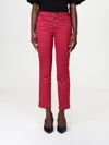 Liu •jo High Waist Boot Cut Trousers With Embroidered Detail In Pink