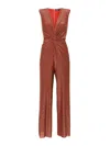 Liu •jo Liu Jo Long Gold Jumpsuit With Sequins In Rojo