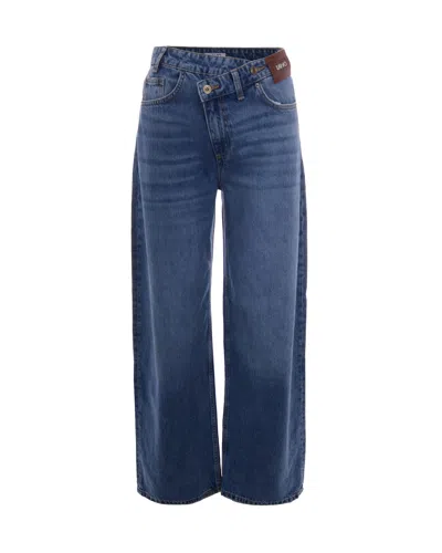 Liu •jo Jeans Straight Awry Blue Denim In Multi