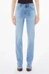 Liu •jo Jeans Woman Liu Jo Straight Straight Ua5063 Ds615 78848 In Blue