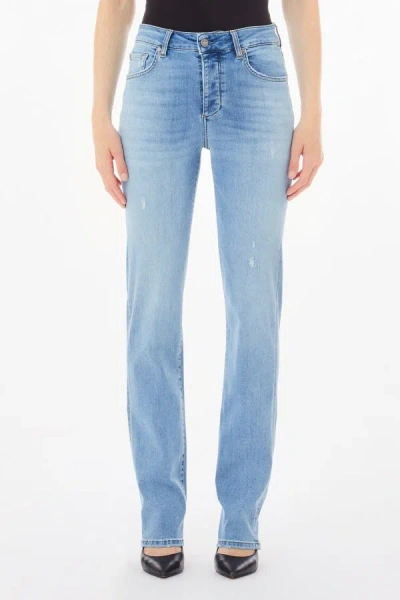 Liu •jo Jeans Woman Liu Jo Straight Straight Ua5063 Ds615 78848 In Blue