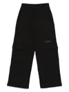 Liu •jo Jersey-texture Cargo Pants In Black