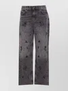 Liu •jo Jeweled Straight Leg Trousers In Gray