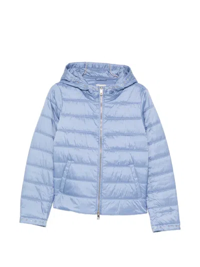 Liu •jo Jewel-embellished Hooded Jacket In Blue