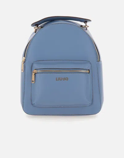 Liu •jo Logo Backpack In Light Blue