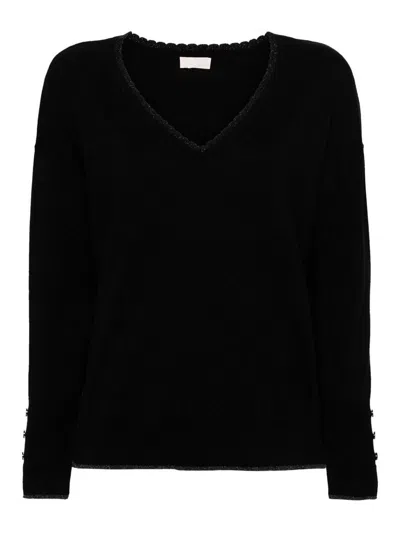 Liu •jo V-neck Sweater In Black