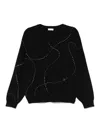 Liu •jo Liu Embellished Crewneck Jumper In Black