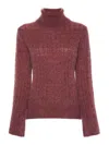 Liu •jo Cable-knit Sweater In Dark Red