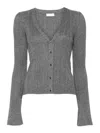 Liu •jo Lurex-detail Cardigan In Grey