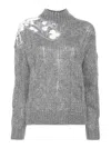 Liu •jo Sequin-embellished Sweater In Grey