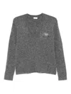Liu •jo Logo-embroidered Sweater In Grey