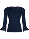 Liu •jo Jumper With Flounced Sleeves In Blau