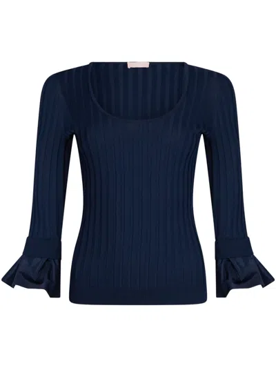 Liu •jo Jumper With Flounced Sleeves In Blau
