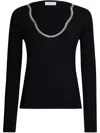 Liu •jo Jumper With Gemstones In Black