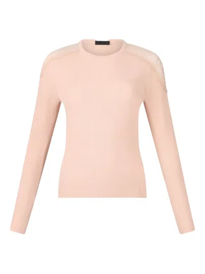 Liu •jo Jumper With Lace In Pink