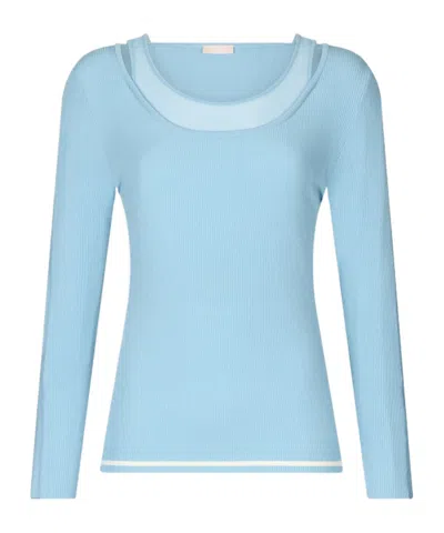 Liu •jo Jumper With Tulle Inserts In Blue