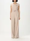 Liu •jo Liu Jo Beige Pants With Structured Wide-leg And Belted Waist In Beige