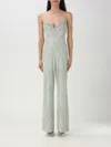 Liu •jo Chevron Strapless Jumpsuit In Green
