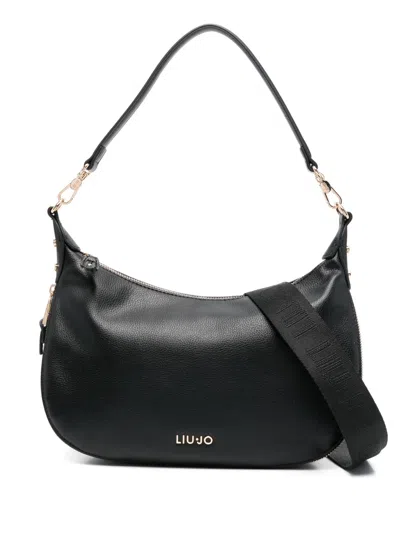 Liu •jo Liu Jo Curved Zip Shoulder Bag In Black