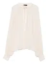 Liu •jo Avorio Blouse With Voluminous Sleeves In Neutral