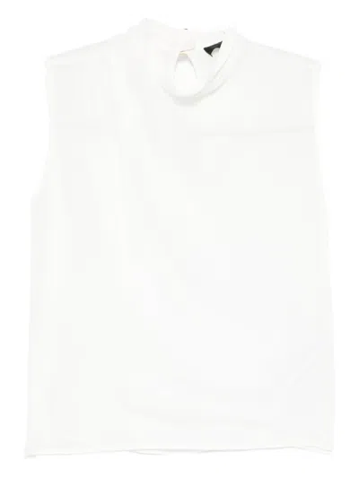 Liu •jo Keyhole-neck Sleeveless Top In White