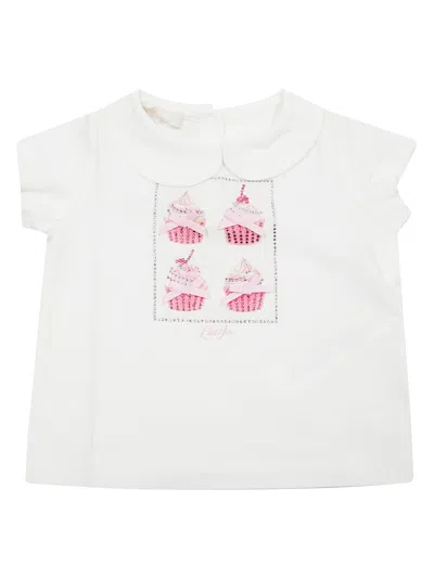 Liu •jo Liu Jo Kids Mini Ice Cream Cone Graphic T-shirt In Bianco