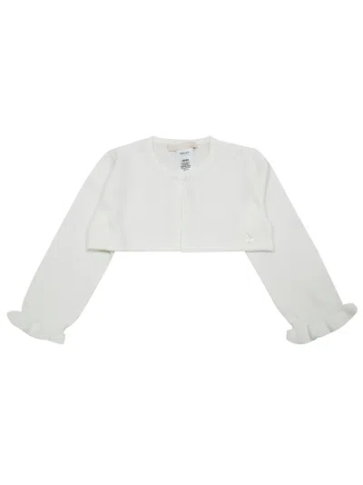 Liu •jo Liu Jo Kids Mini Layered Knit Shrug In Bianco