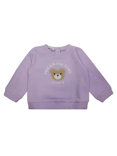 Liu •jo Liu Jo Kids Mini Long Sleeve Bear Print T-shirt In Viola