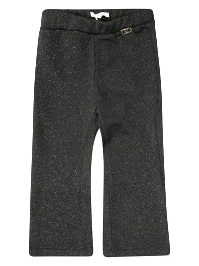 Liu •jo Liu Jo Kids Mini Lurex Trousers T-shirt Set In Nero