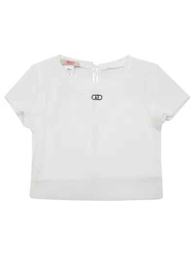 Liu •jo Liu Jo Kids Mini Short Sleeve T-shirt In Bianco