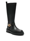 Liu •jo Knee-high Leather Boots In Black