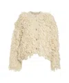 Liu •jo Textured Knit Jacket With Contrast Button Closure In Neutral