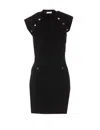 Liu •jo Buttoned Cap Sleeve Mini Dress In Black